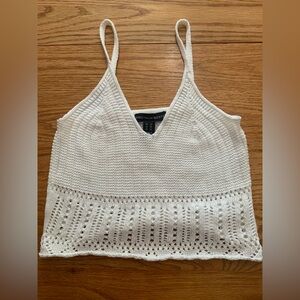 Street Wear Society White Crocheted Cropped Tank Top XS